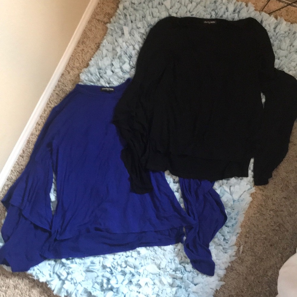 Royal Blue and Black tops